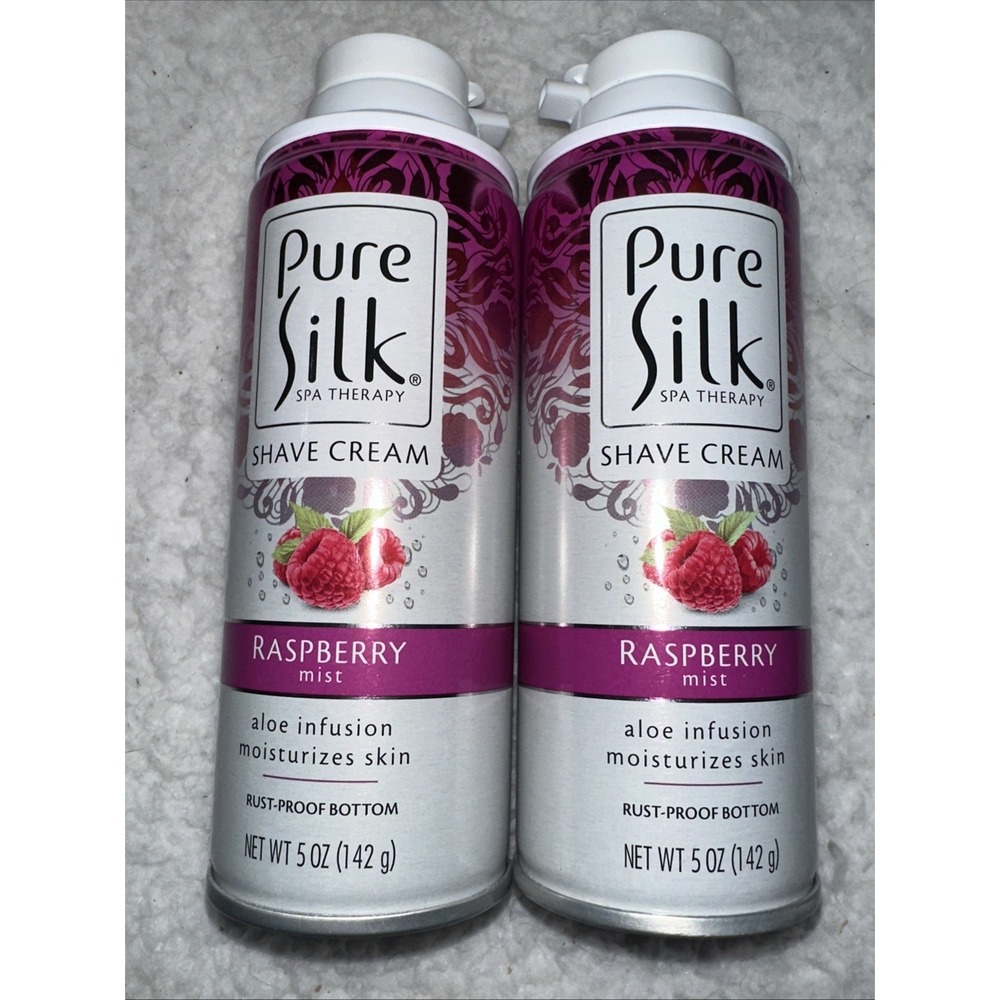 Pure Silk Spa Therapy Shave Cream Raspberry Mist Aloe 5oz 2 Pack New